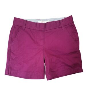 J.Crew Chino Shorts Womens 4 Berry Purple Cotton Casual Summer Preppy
